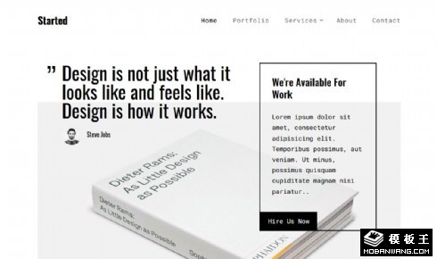 简洁黑白项目介绍响应式网页模板