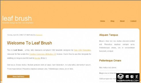 桔黄信息BLOG网页模板