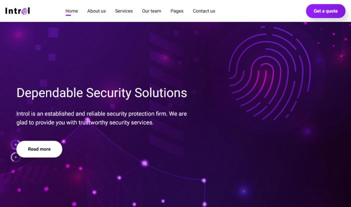 紫色网络安全设备公司网站模板