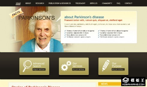 帕金森氏病信息网页模板