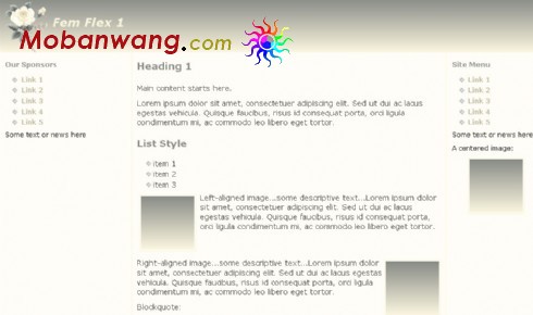 简单三列灰色网页模板