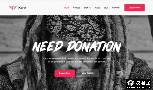 天使捐助公益活动响应式网站模板