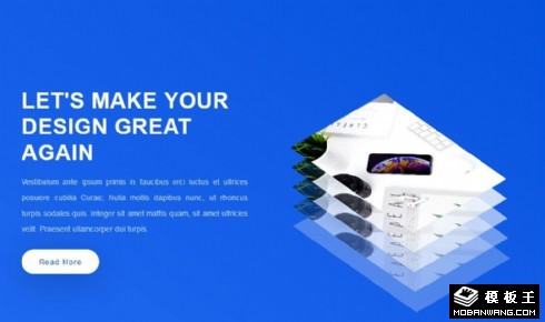 蓝色简约动态展示响应式网站模板