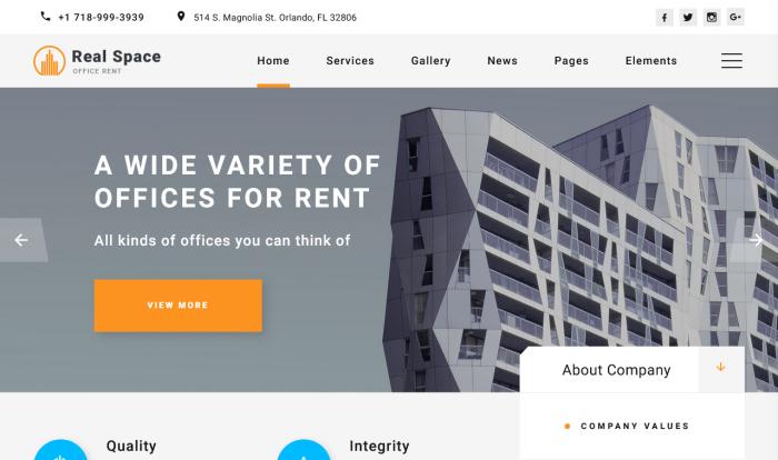 办公空间租赁网站模板