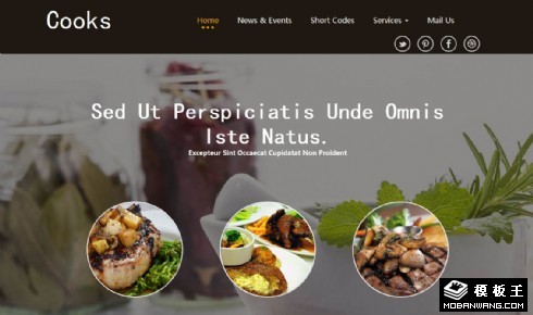 西餐美食烹饪响应式网页模板