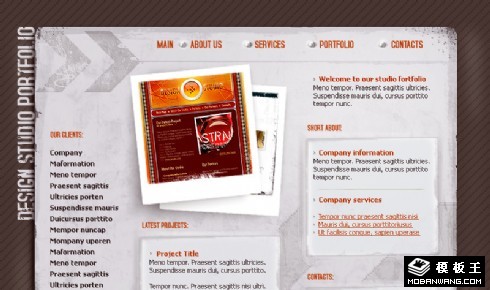 设计作品信息网页模板