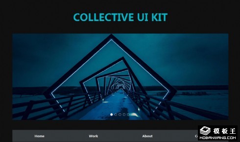 黑色扁平UIKIT部件响应式网页模板