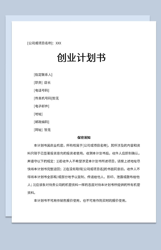 DIY定制奶茶店创业计划书市场分析Word模板