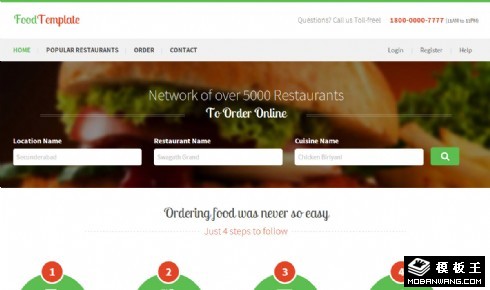 餐厅分类信息响应式网页模板
