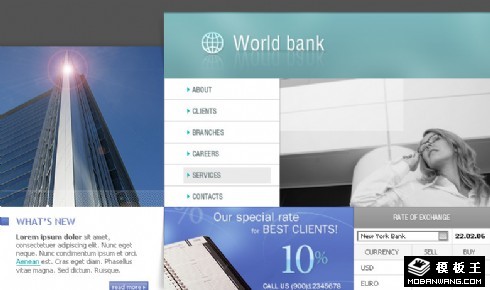 国际银行金融信息网页模板
