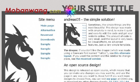 龙图腾个人网页模板(xhtml1.1)