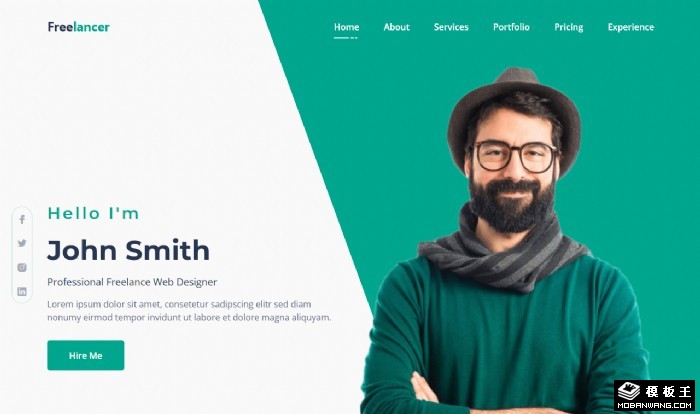 自由职业者在线简历网页模板