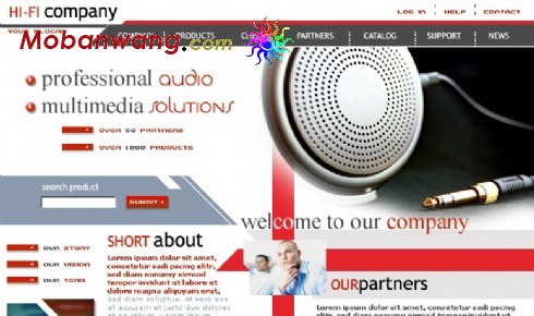 耳机音响设备公司网页模板