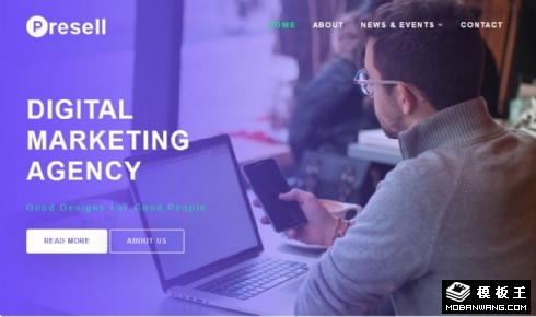 数字营销代理响应式网站模板