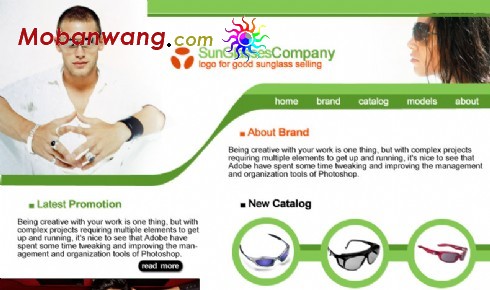 时尚太阳镜企业网站模板