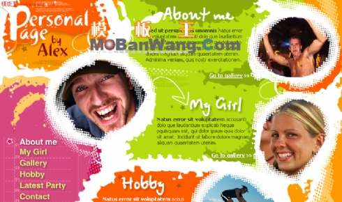 欧美风格个人主页模板