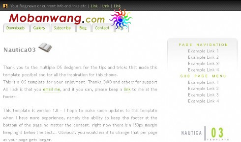 简单导航BLOG网页模板