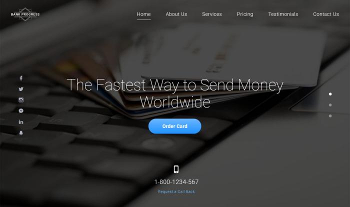 银行金融服务单页模板