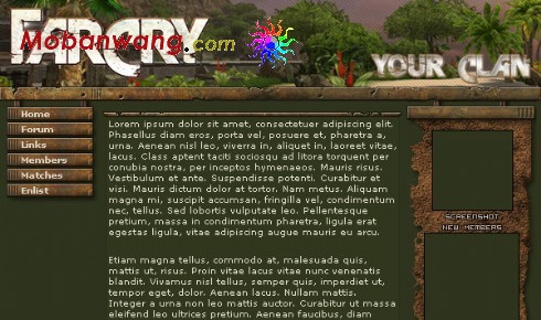 孤岛惊魂游戏团队网页模板