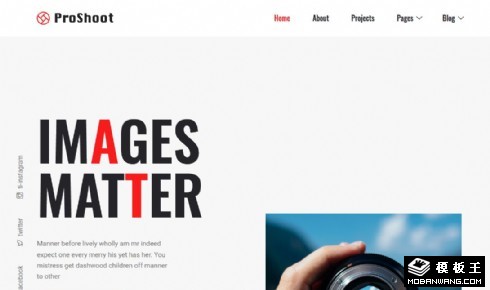 摄影服务项目展示响应式网站模板