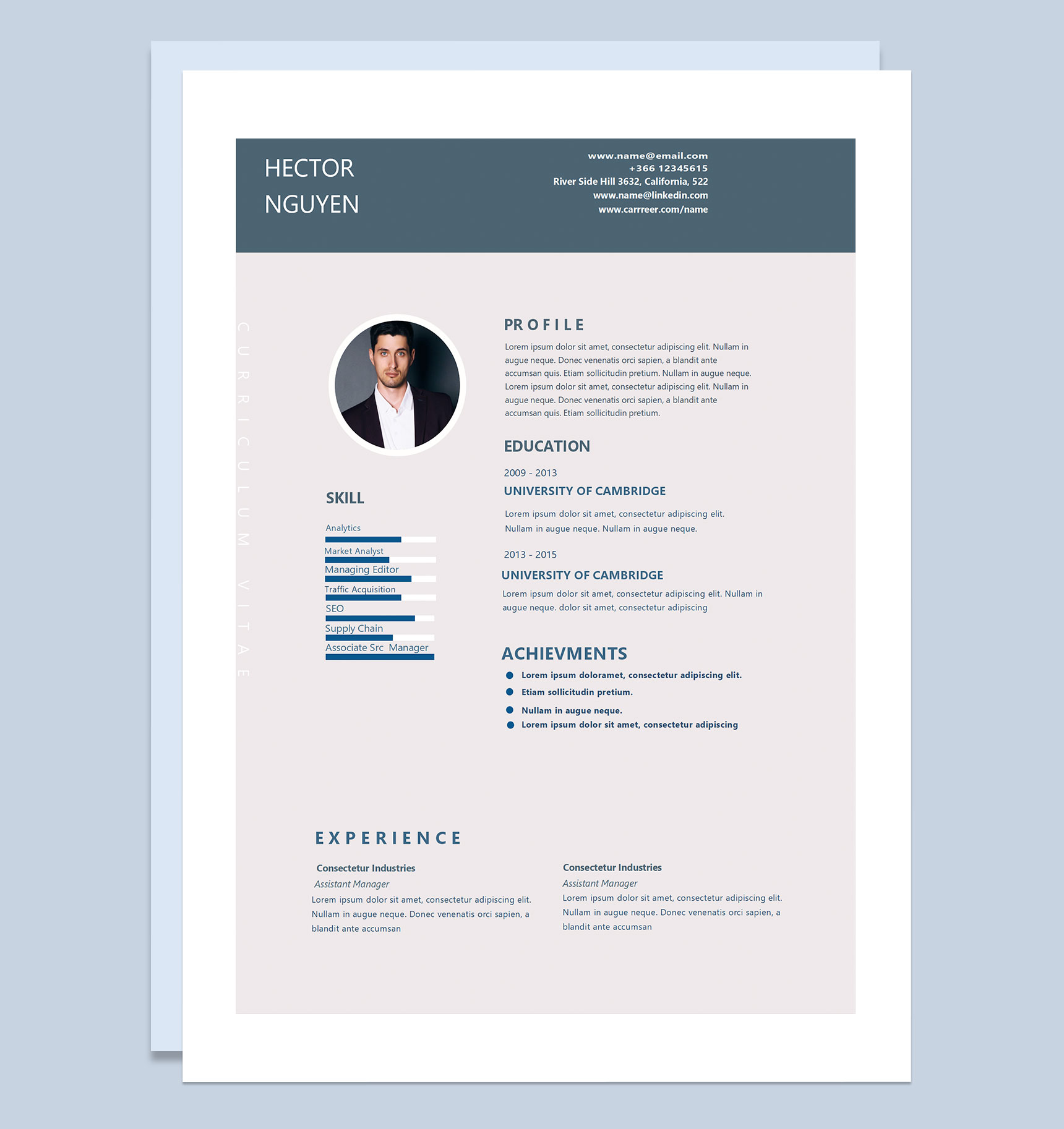 开发经理产品研发经理通用的个人简历求职简历Word模板
