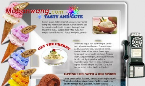 冰淇淋冷饮店网页模板