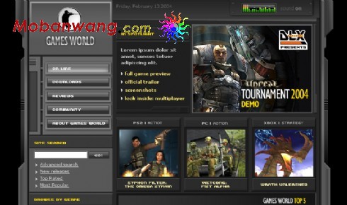 欧美游戏世界网站模板