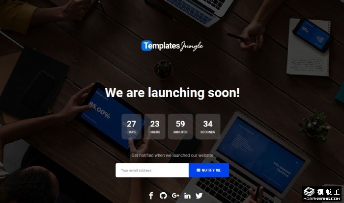 网站启动倒计时网页模板
