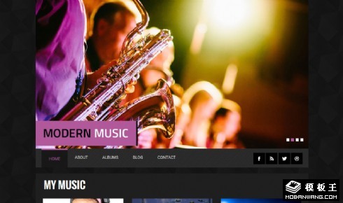 黑色流行音乐响应式网页模板