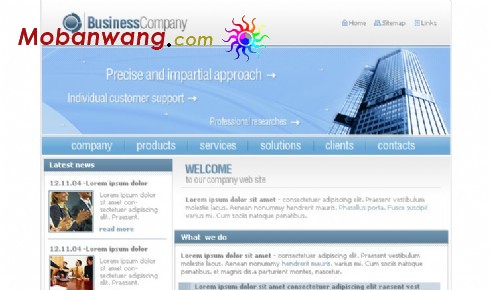 浅蓝色时代商务企业网站模板