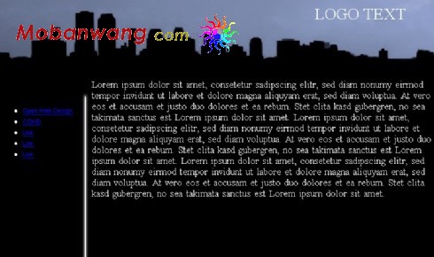 黑色城市网页模板