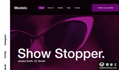 模特管理服务公司响应式网页模板