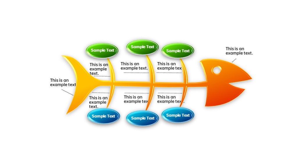 简约水晶并列鱼骨图PPT图表模板