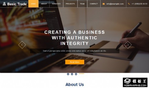 投资贸易洽谈响应式网页模板