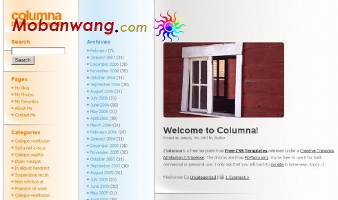圆柱BLOG网页模板