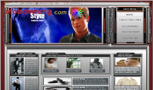 男人时尚造型设计网页模板