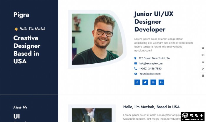 个人作品集简历网页模板