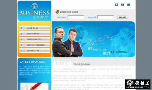 国际商务数据信息网页模板