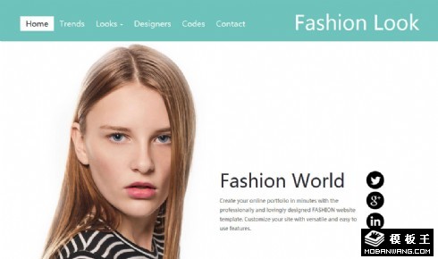 时尚造型动态展示响应式网页模板