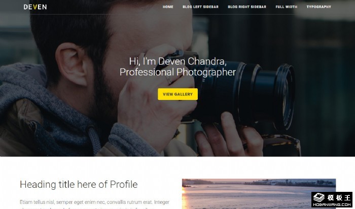 风光摄影作品日志网页模板