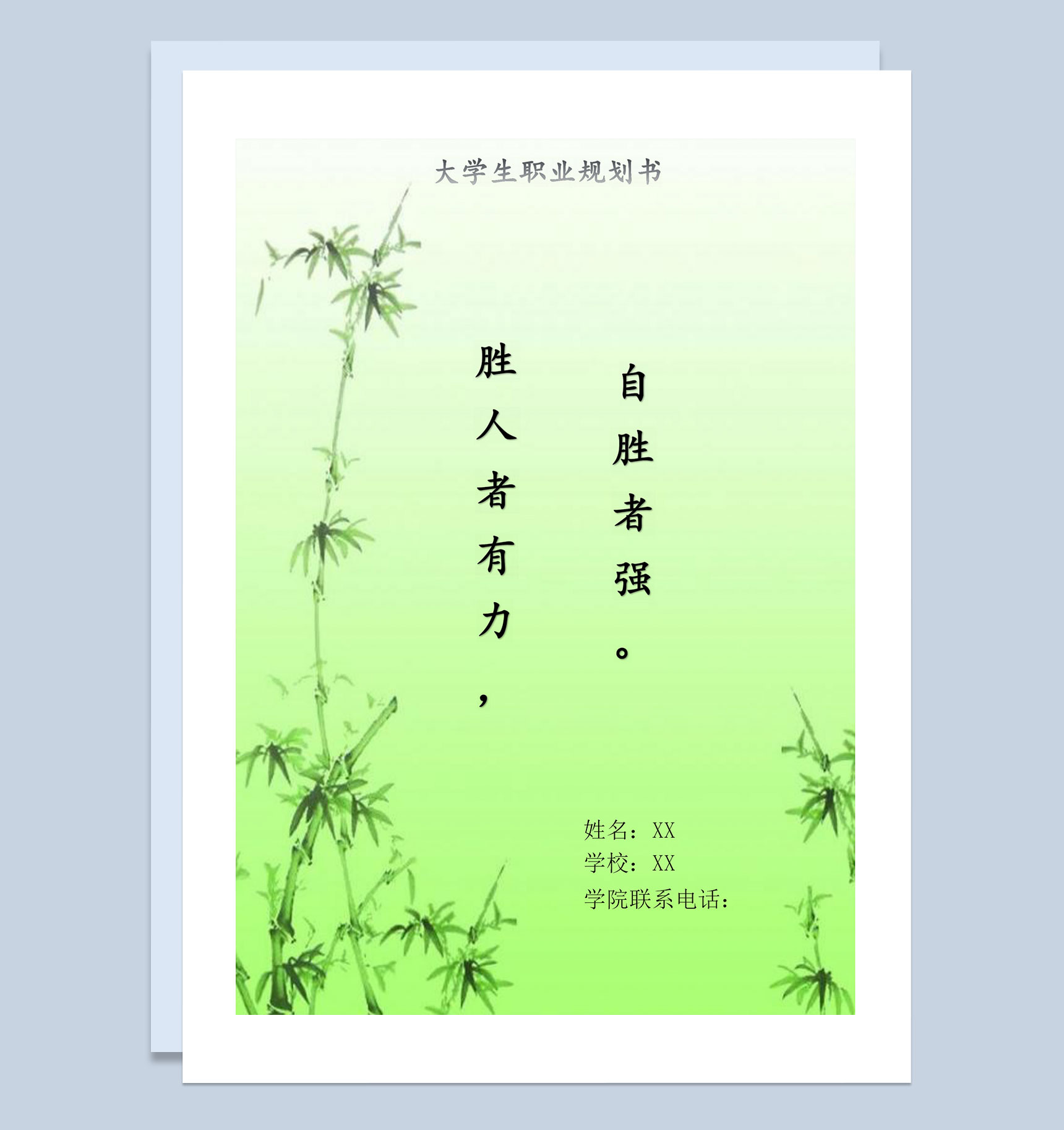 财务管理类专业通用大学生职业规划书Word模板