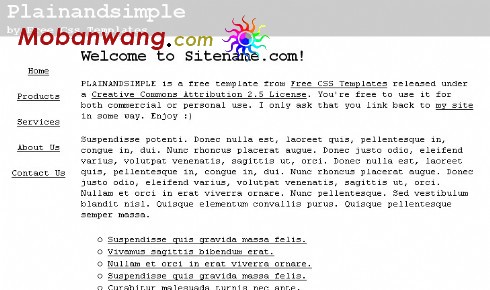 简单明了信息介绍网页模板