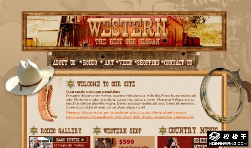 西部牛仔主题网页模板