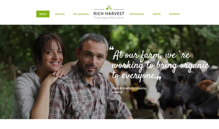 有机田园盛宴展示网页模板