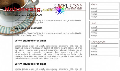 简单咖啡介绍网页模板