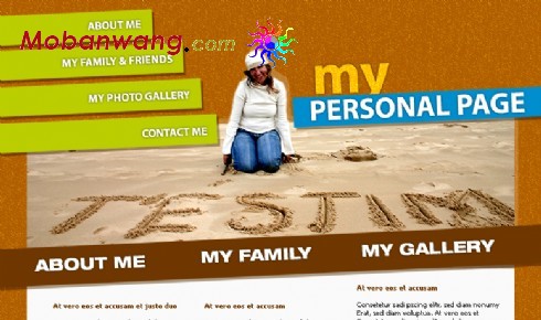 沙滩主题个人网页模板