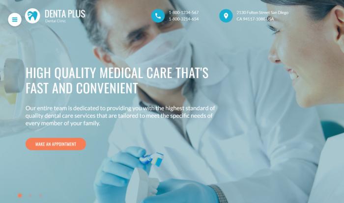 高端牙科医疗服务网站模板