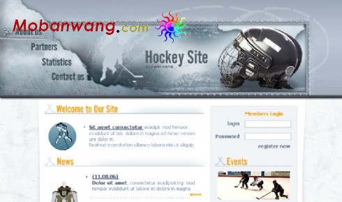 曲棍球运动网站模板