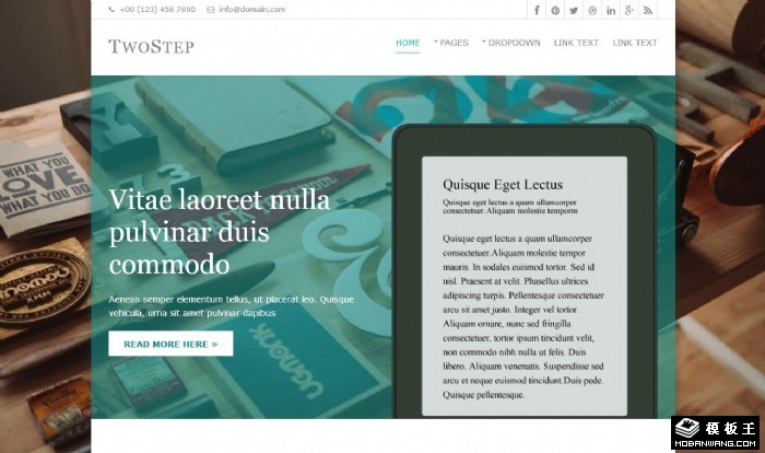 双层背景业务展示网页模板