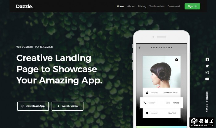 创意APP落地页展示单页面模板